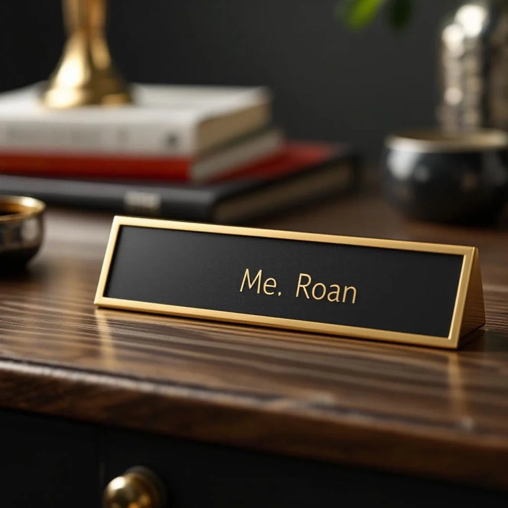 Brass Name Plate for Desk