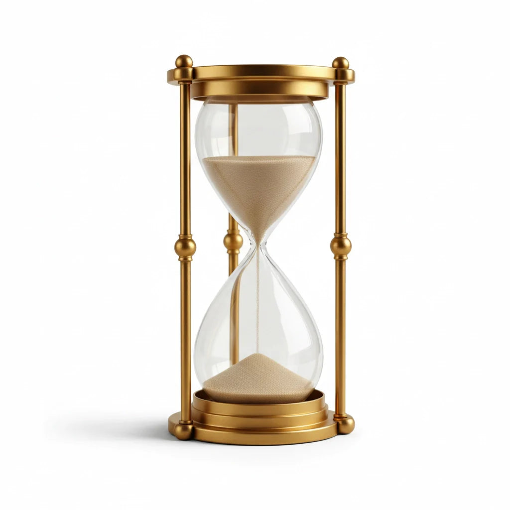 Brass Tone Hourglass Timer