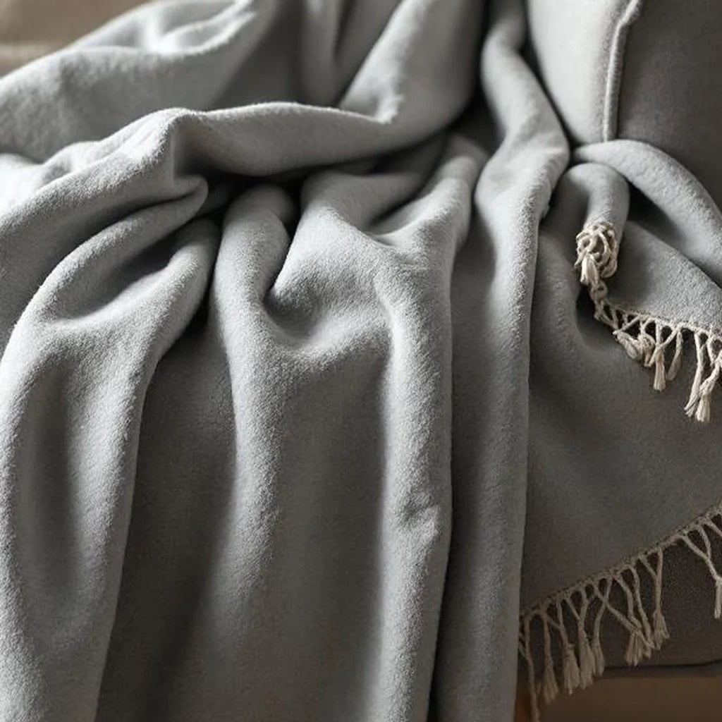 Cotton Throw Blanket with Fringe