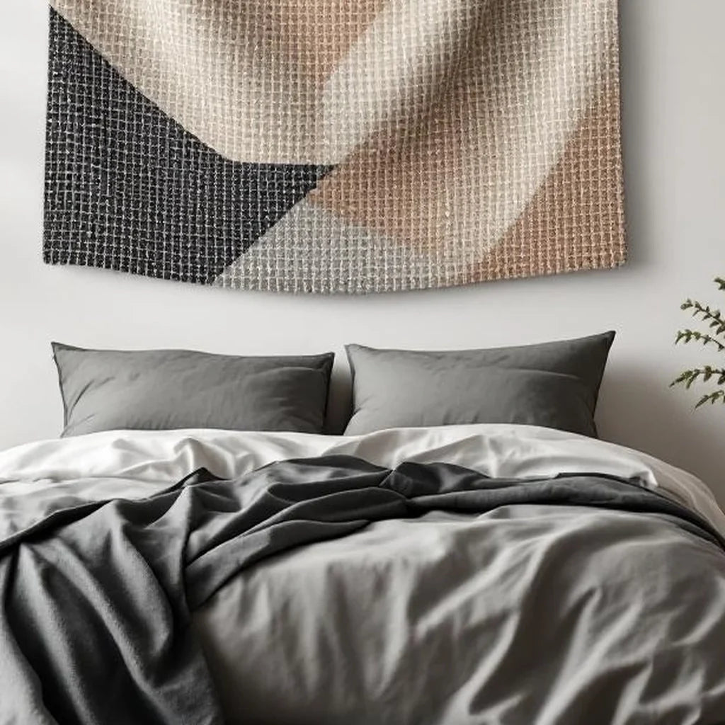 Decorative Tapestry with Geometric Weave