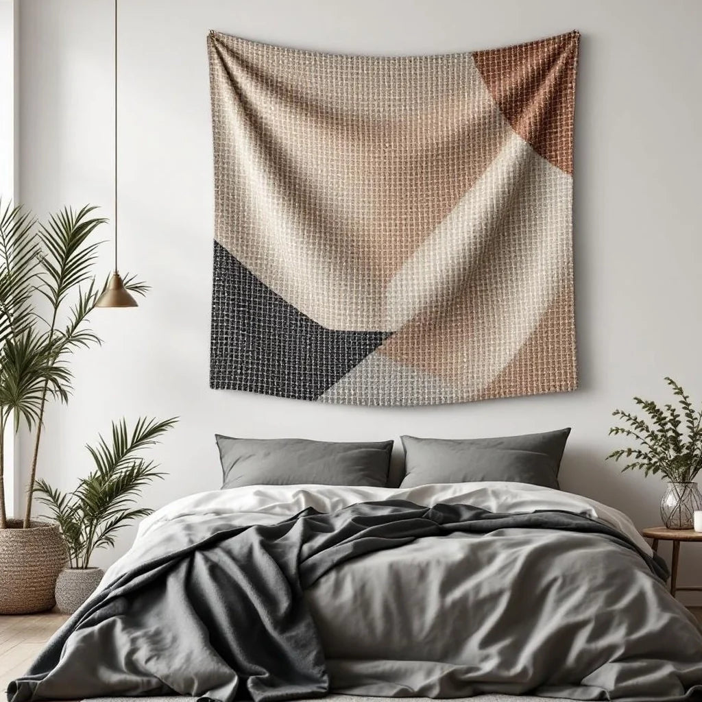Decorative Tapestry with Geometric Weave