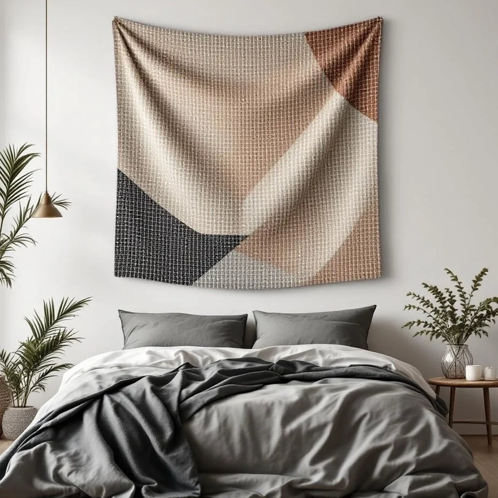 Decorative Tapestry with Geometric Weave