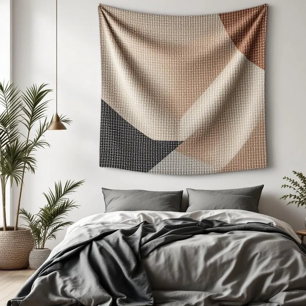 Decorative Tapestry with Geometric Weave