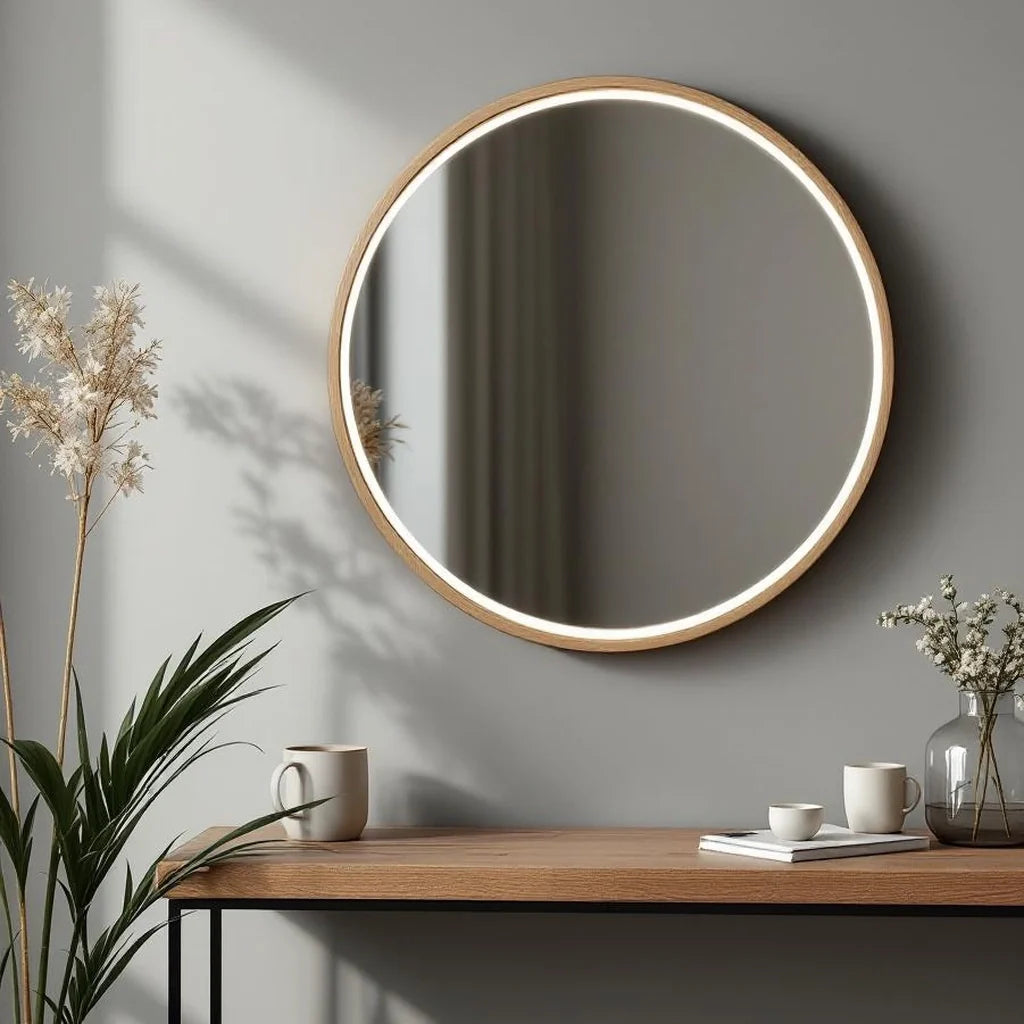 Framed Minimalist Mirror with Rounded Corners