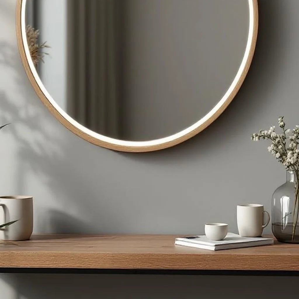 Framed Minimalist Mirror with Rounded Corners