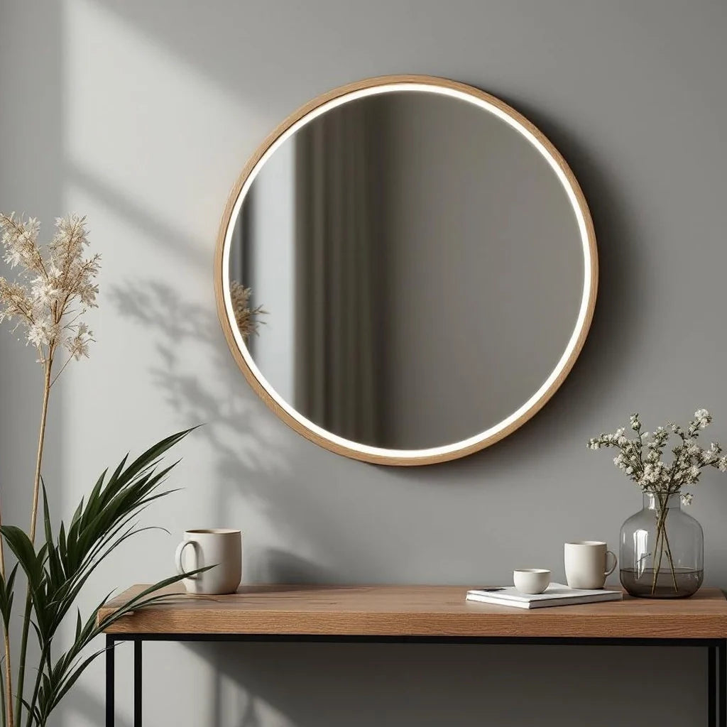 Framed Minimalist Mirror with Rounded Corners