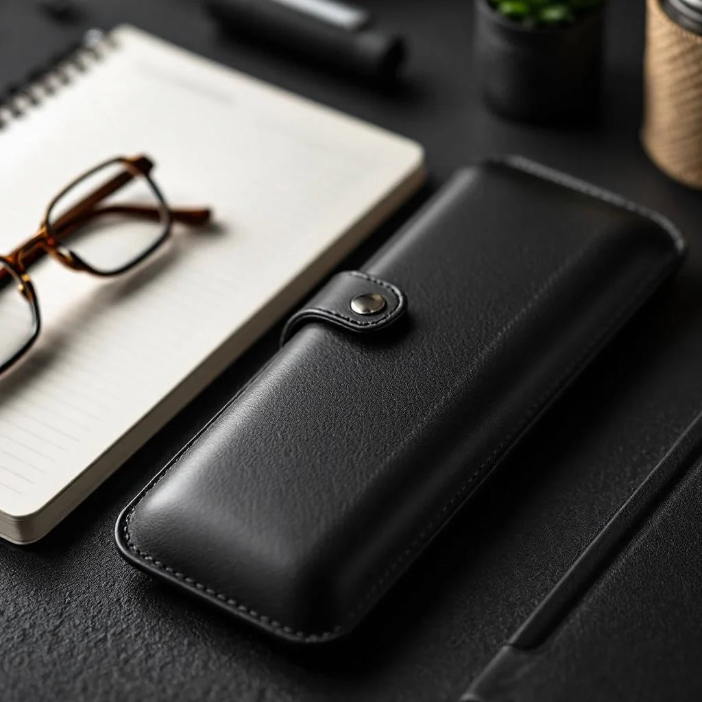 Leather Look Pen & Pencil Case