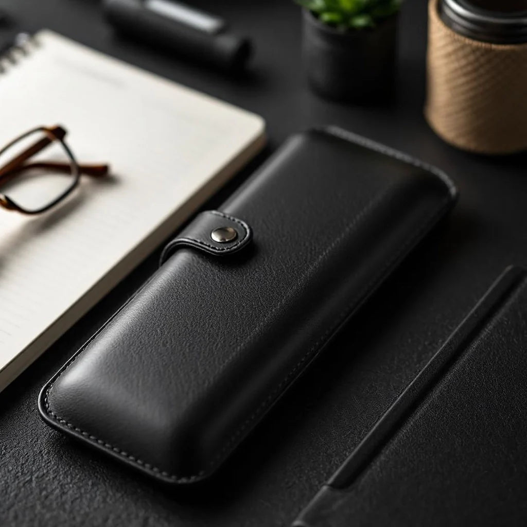 Leather Look Pen & Pencil Case