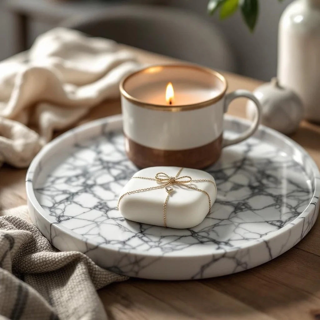 Marble Pattern Decorative Tray