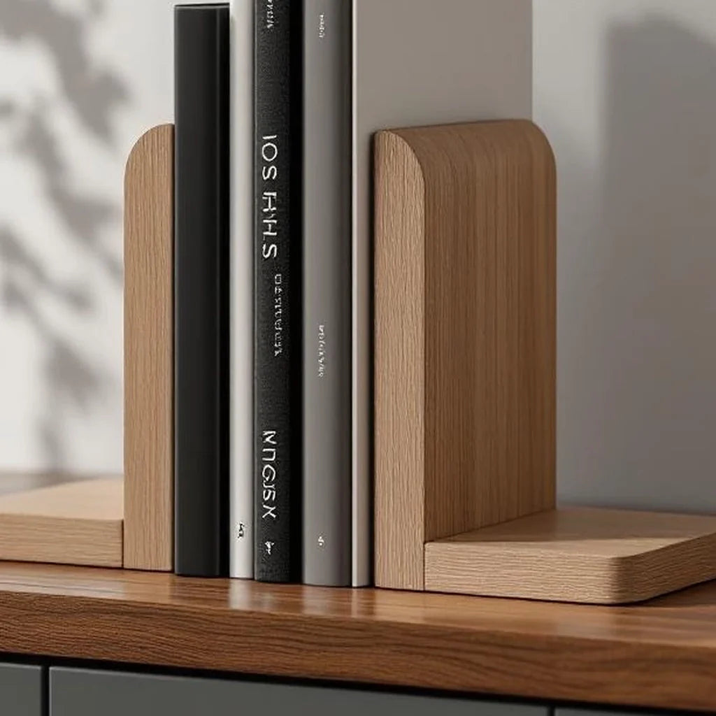 Minimalist Wooden Bookends Set