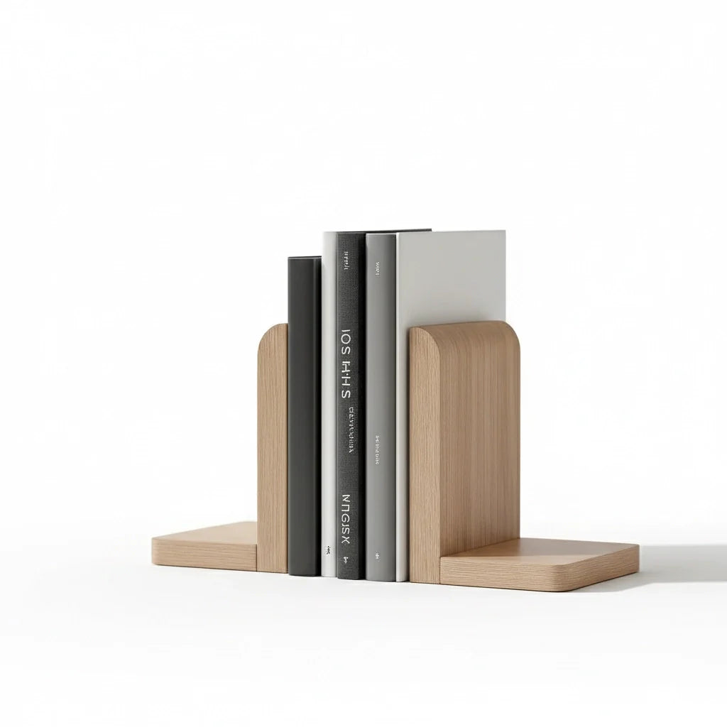 Minimalist Wooden Bookends Set