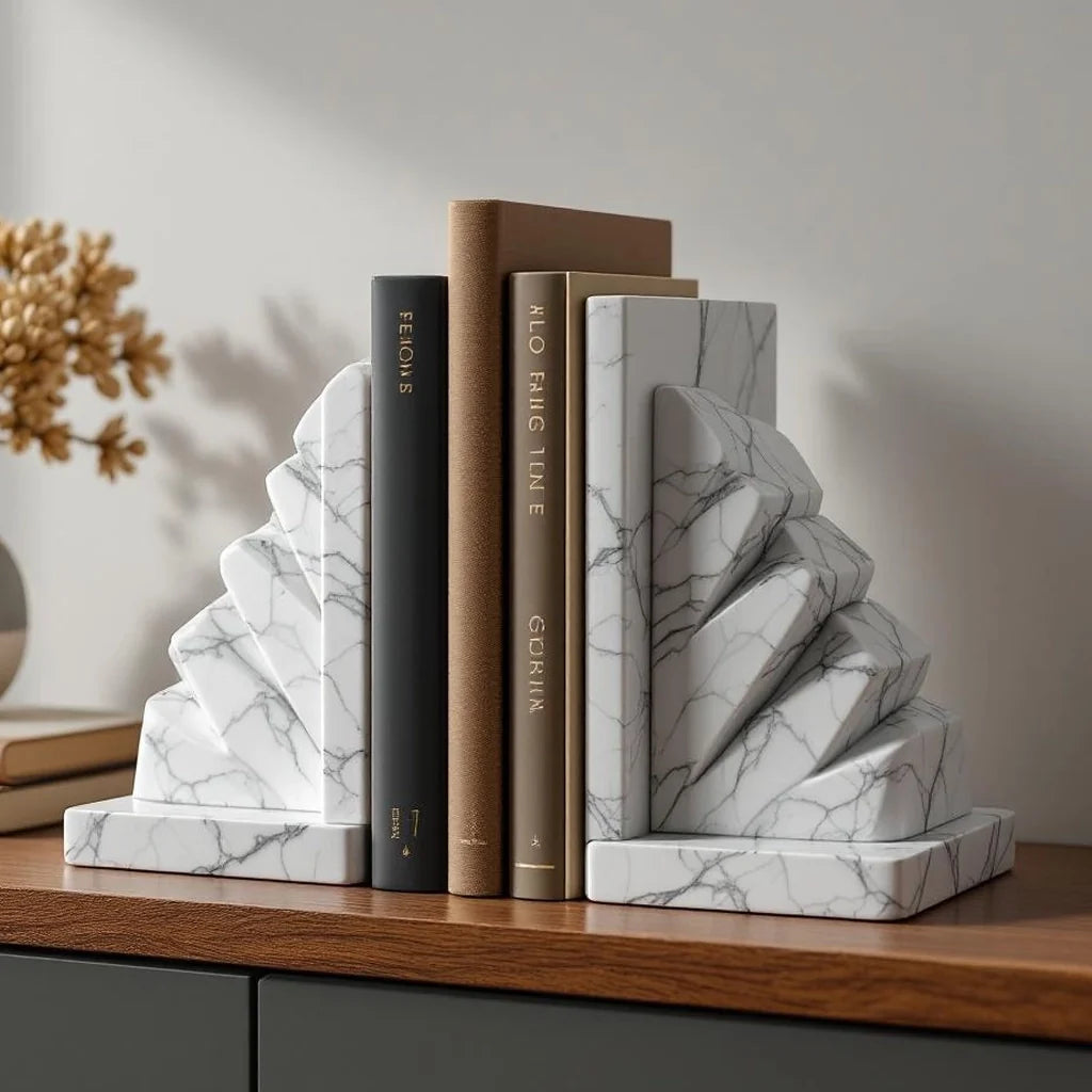 Polished Stone Decorative Bookends