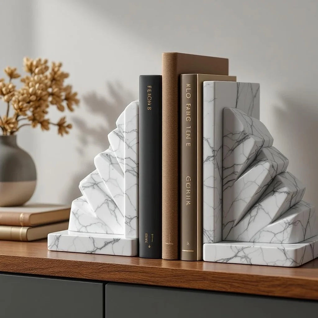 Polished Stone Decorative Bookends