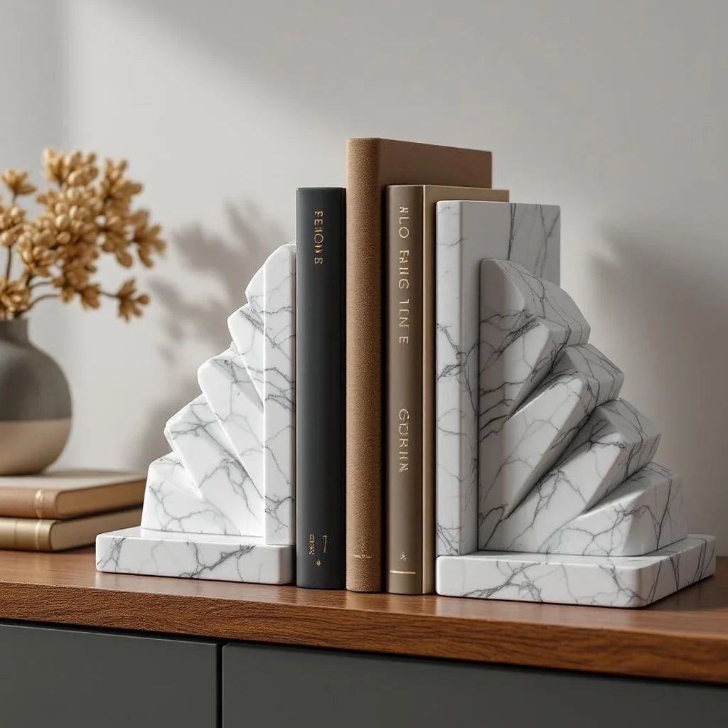 Polished Stone Decorative Bookends