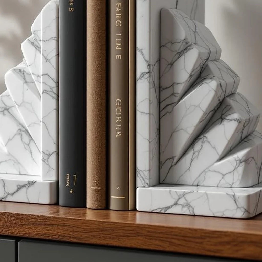 Polished Stone Decorative Bookends