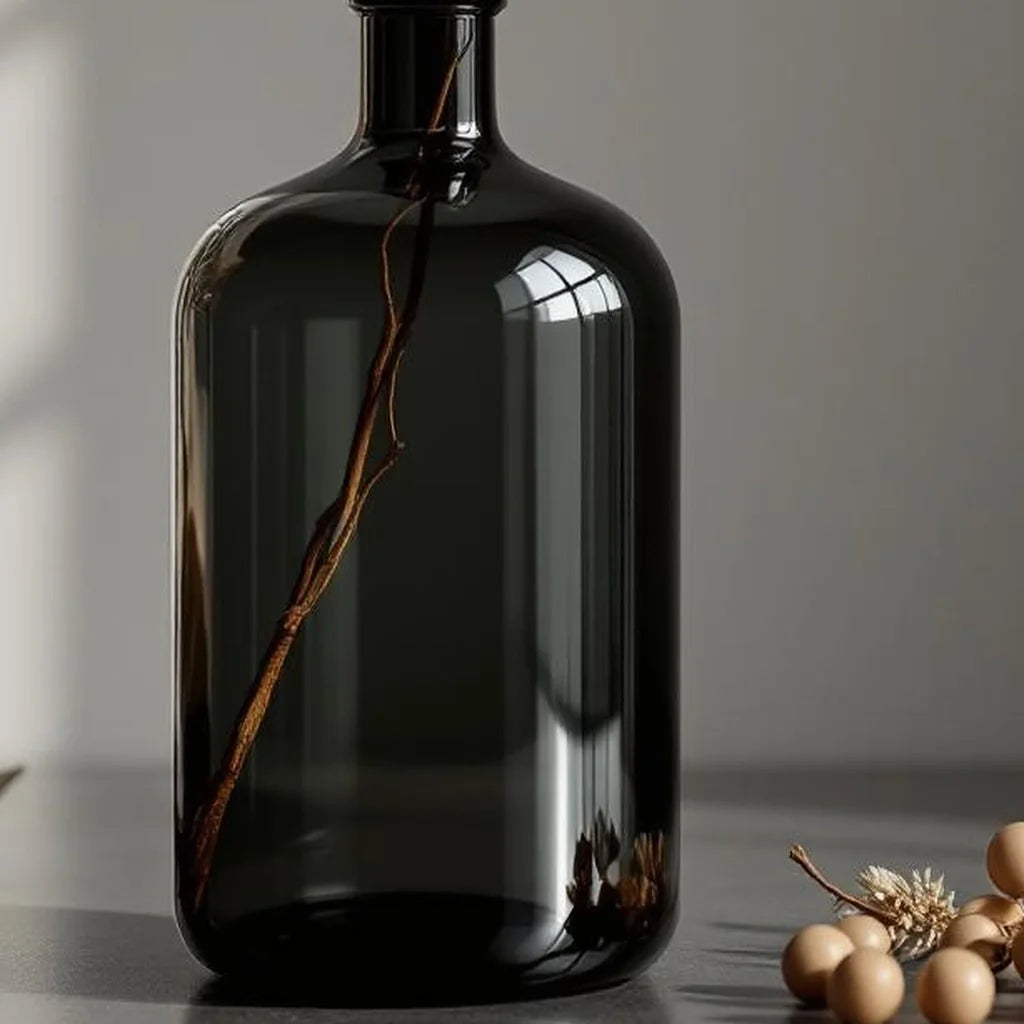 Smoked Glass Decorative Bottle