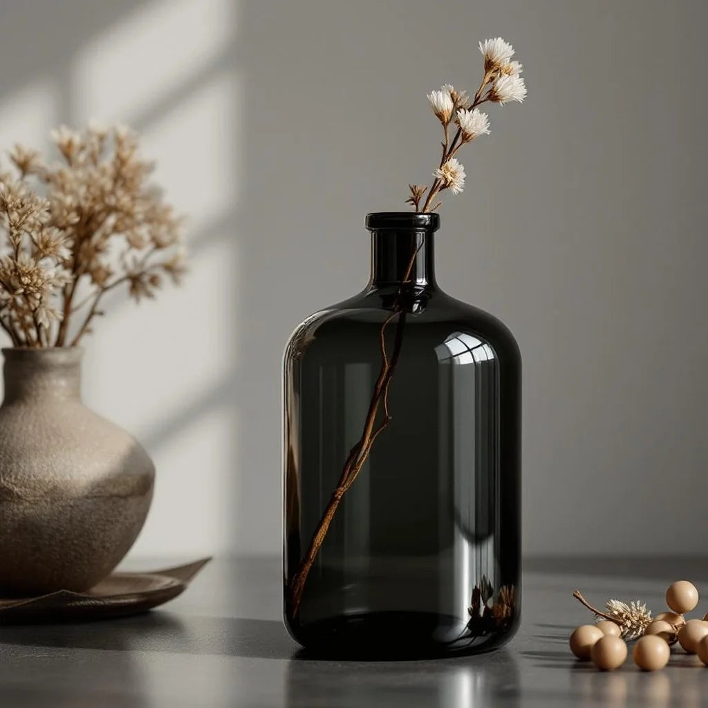 Smoked Glass Decorative Bottle