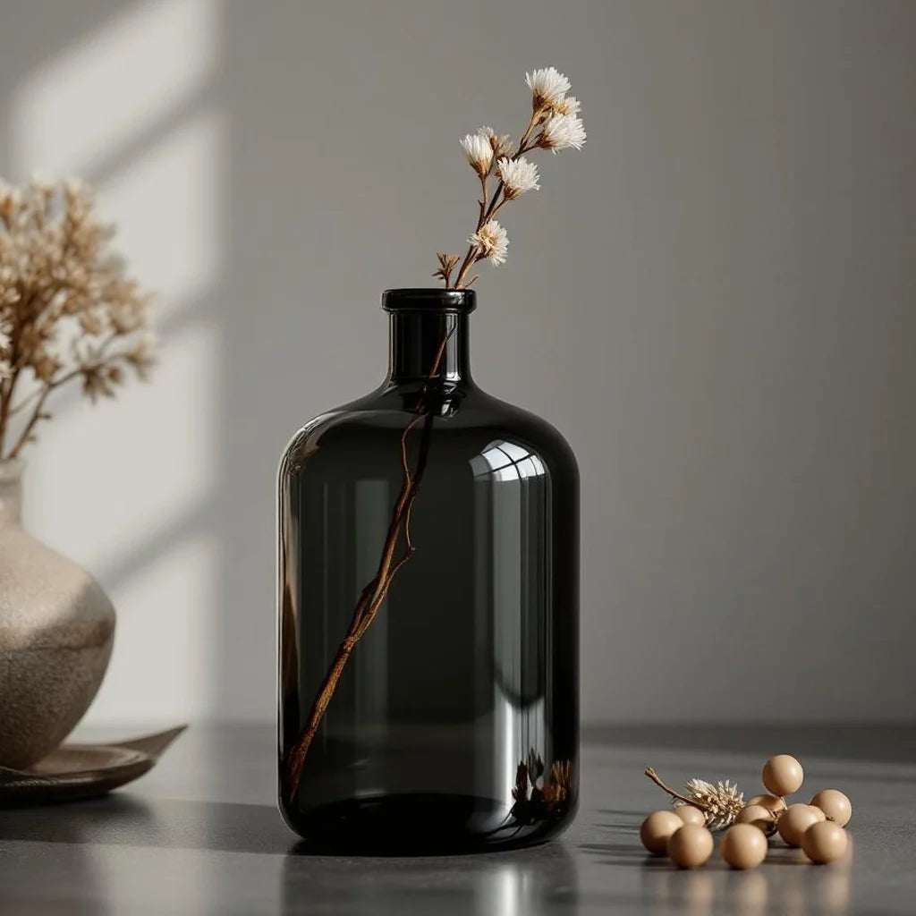 Smoked Glass Decorative Bottle