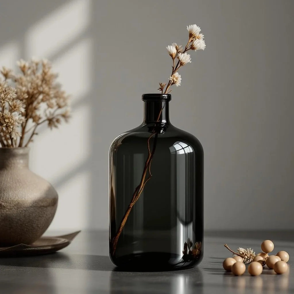 Smoked Glass Decorative Bottle